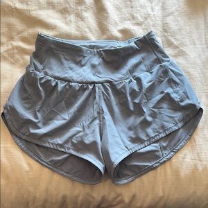 Women's Blue Athletic Shorts Hidden Pockets